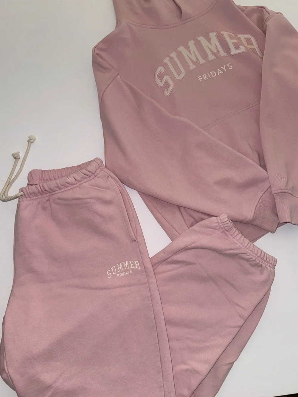 Summer Fridays Pink Hoodie and Joggers Set